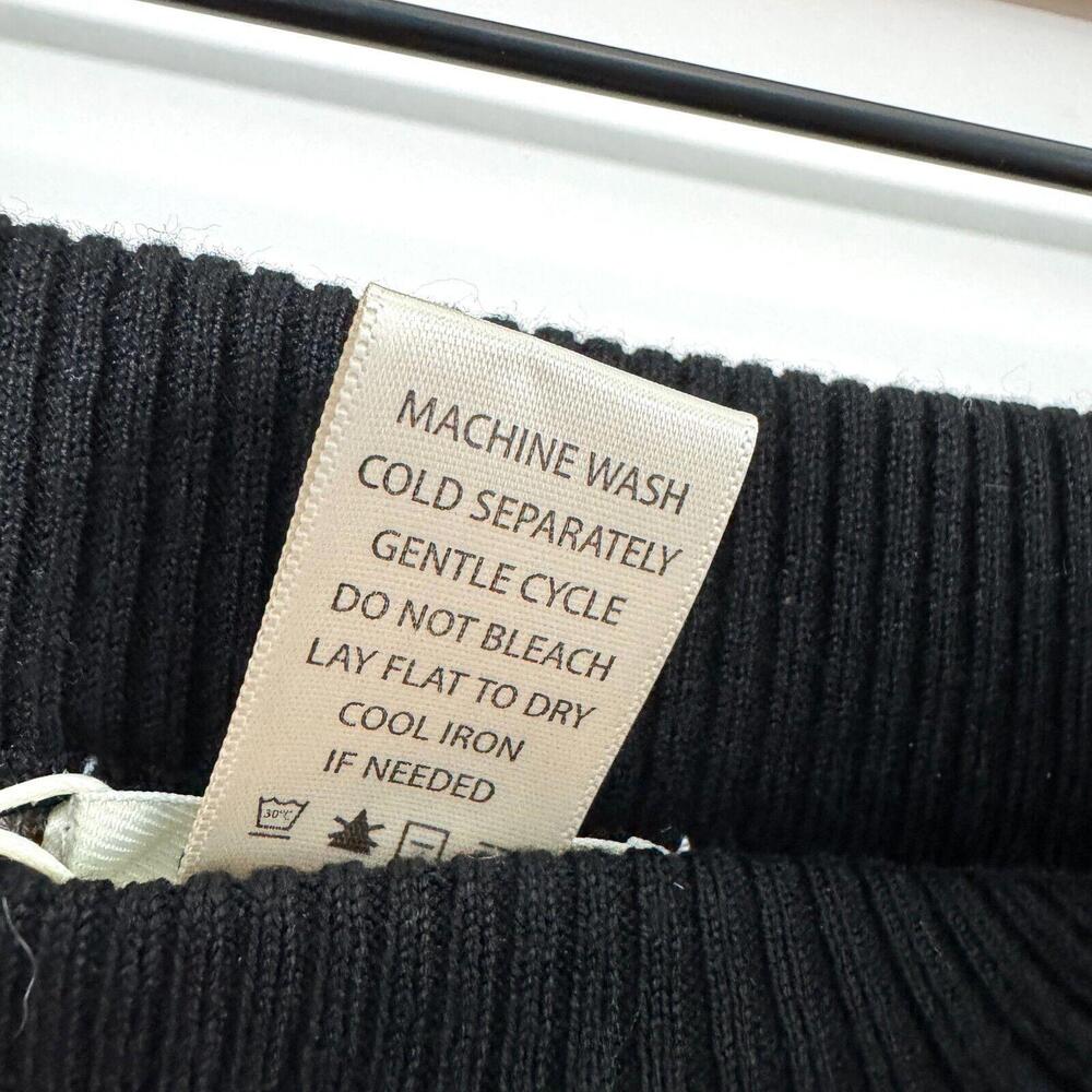 Max Studio Women’s Size Small Black Beige Striped Sweater Knit Stretch Skirt New - Picture 3 of 5
